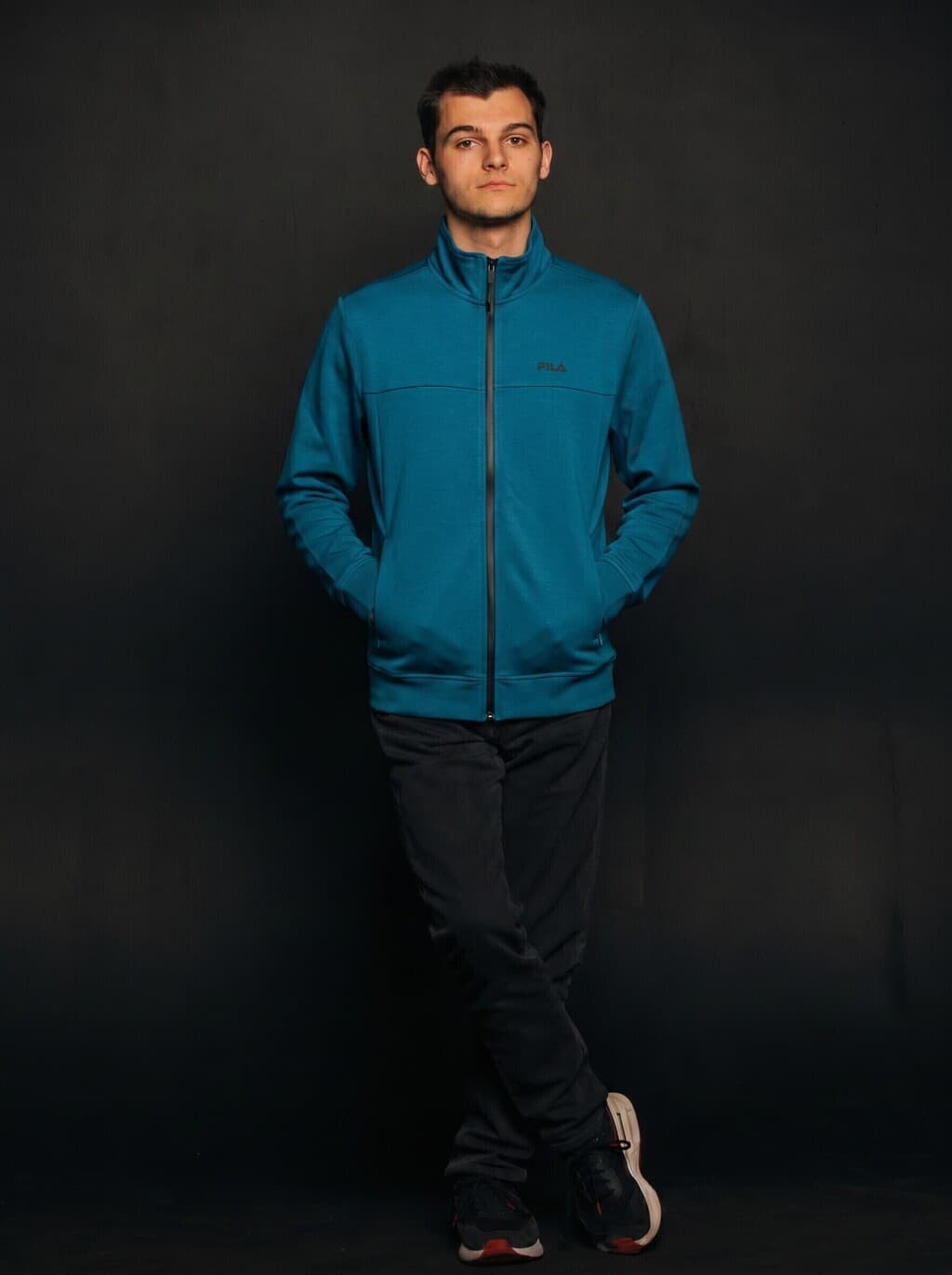 Campera Fila Gonal Azul Petroleo Hombre Original
