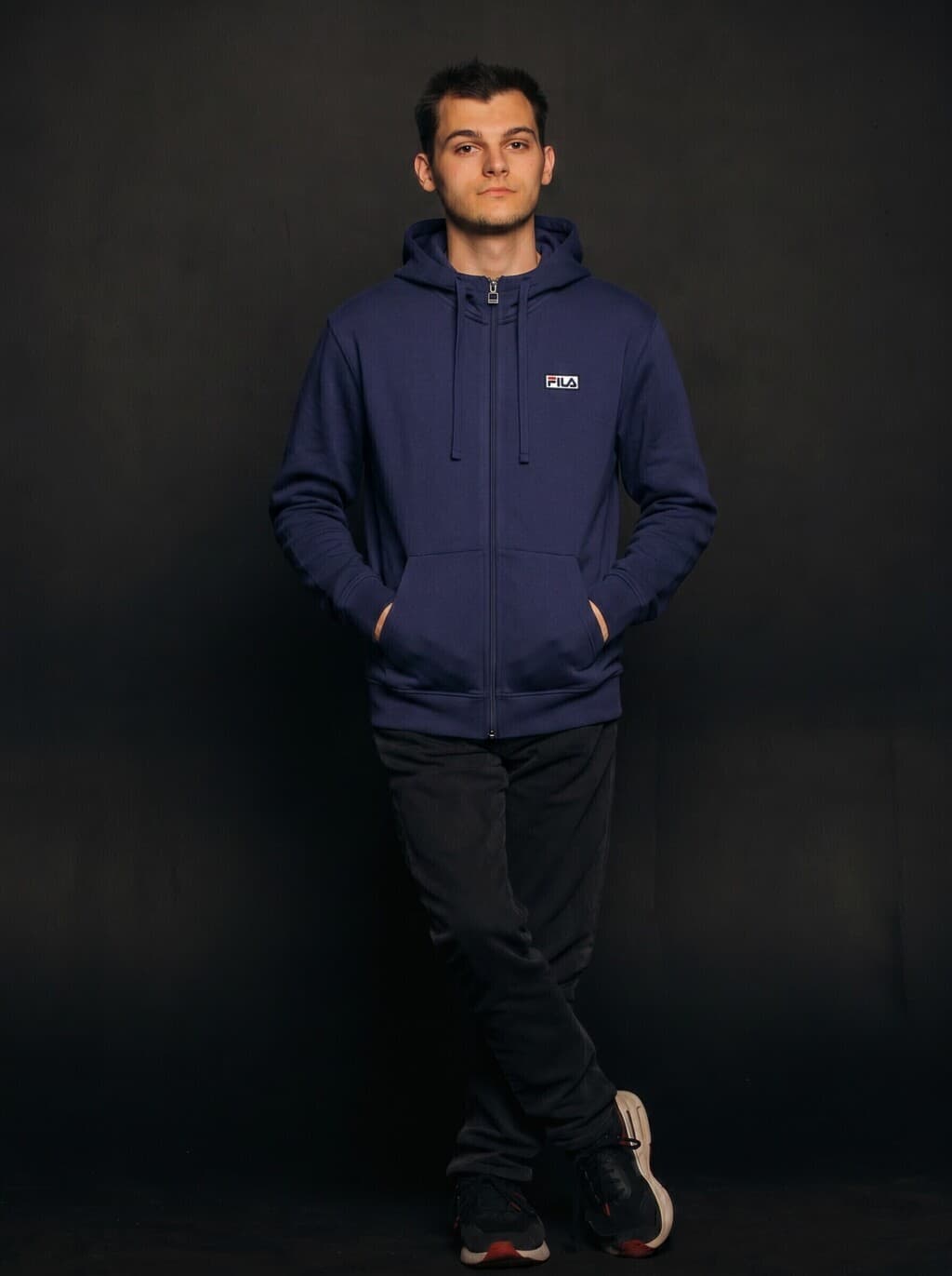 Campera Hoodie Fila Goatl Azul Marino Hombre Original